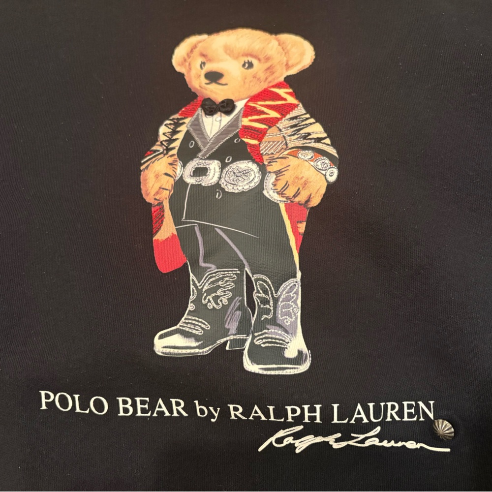 Polo Ralph Lauren Tuxedo Polo Bear Fleece Lined Crewneck Sweatshirt XS